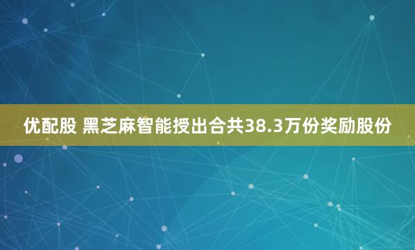 优配股 黑芝麻智能授出合共38.3万份奖励股份